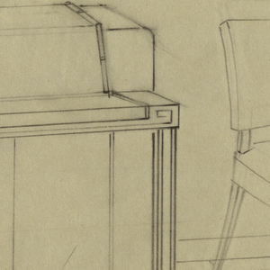 Drawing, Piano with fret and bambo