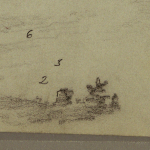 Drawing, Sky study, crescent moon, 1860s