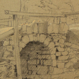 Drawing, Bridge over a brook