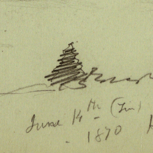 Drawing, Cloudy sky, hillside, 1870