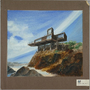 Drawing, House by the Sea  Presentation Design, ca. 1960s–70s