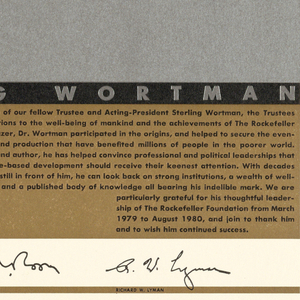 Poster, Sterling Wortmen - Rockefeller Foundation, 1980