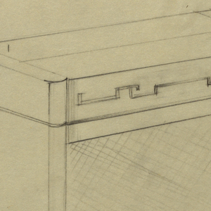 Drawing, Piano with Oriental detai