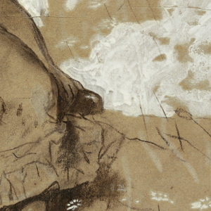 Drawing, A Seated Girl; study for "The Garden Wall", 1878