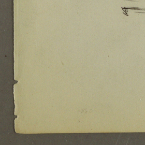 Drawing, Sailboat riding waves, possibly 1860