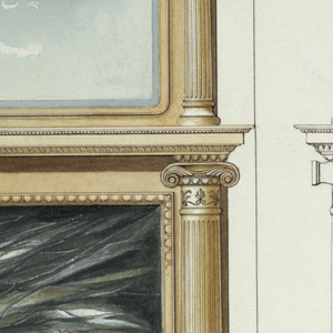 Drawing, Mantlepiece design, 19th century