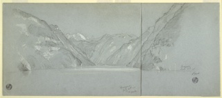 Drawing, View of the Königssee, Bavaria (Germany), Part Two