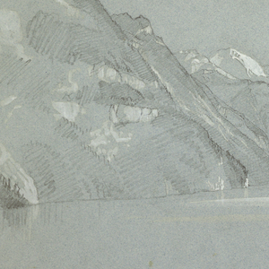 Drawing, View of Lake Konigssee with the Falkenstein, near Berchtesgaden, Bavaria, Germany, Part 2, July 11, 1868