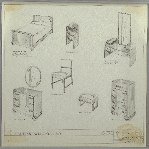 Drawing, Bedroom, Estey Suite