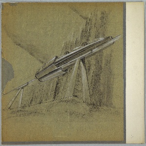 Drawing, Monorail Station for MacArthur Airport, ca. 1950s–70s