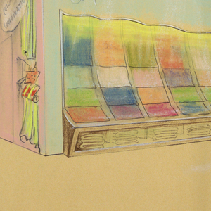 Drawing, Display space for carpets