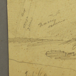 Drawing, Sky study over ridge and rainbow, July 1866