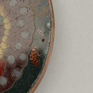 Enameled button with dragon Button, 19th century