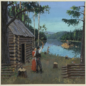 Drawing, Diorama, Man