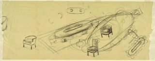 Drawing, Rough Designs for Dining Room Furnishings, Harold Anderson House, Bel Air, CA