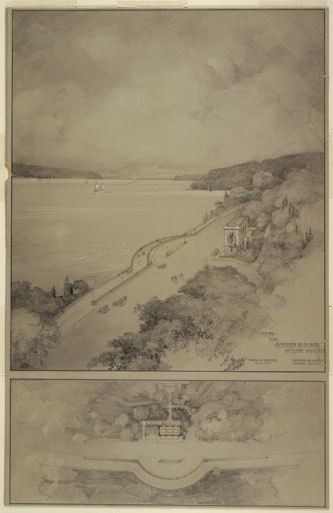 Drawing, Study for Inspiration Point, Riverside Drive, New York City