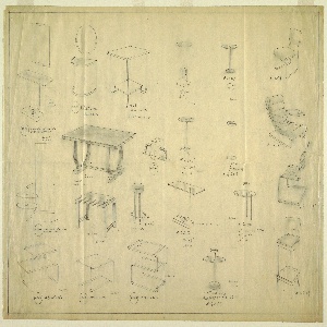 Drawing, Designs for Tables, Metallon Furniture, early 20th century