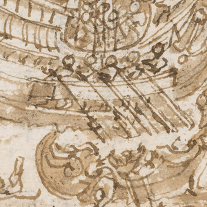 Drawing, Sketchbook Page with Christ Teaching the People, ca. 1590