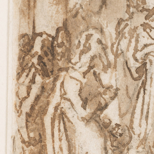 Drawing, Page of a sketchbook; Christ preaching, ca. 1590