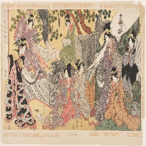 Print, Kabuki players as the Eight Sennin (Triptych), 1810–20