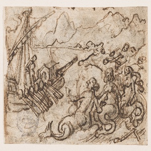 Drawing, Page of a sketchbook; Amerigo Vespucci, ca. 1590
