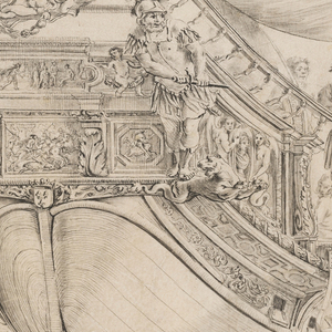 Drawing, A Royal French Galley Seen from the Stern, 1668–1669