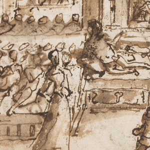 Drawing, Page of a sketchbook; Dance of Salome; Counseling the King, ca. 1590