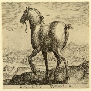 Print, A Saxon horse from the first set of Equile Joannis Austriaci, ca. 1575
