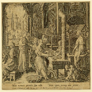 Print, Unwinding the silk cocoons, ca. 1600
