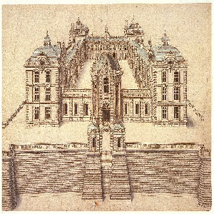 Drawing, Perspective Rendering of the Chateau de Verneuil, France, 1568–75