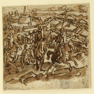 Drawing, Warriors, ca. 1590