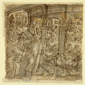 Drawing, Sketchbook with Christ Healing the Sick, ca. 1590