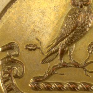 Hewitt Family Crest and Motto Button, late 19th century