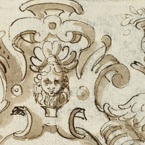 Drawing, Grotesque Design; verso: a Landscape, early 17th century