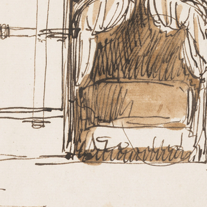 Drawing, Bed alcoves with curved ceilings