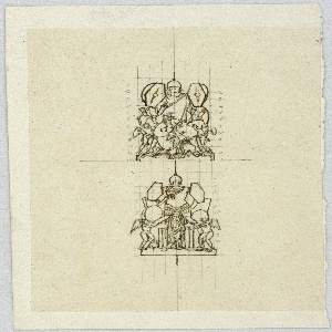 Drawing, Two Designs for Trophies, early 19th century