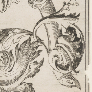 Print, Leaf for an ornament suite of arabesques, ca. 1730