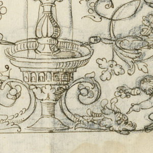 Drawing, Grotesque Designs and Hunt Scene, early 17th century