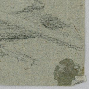 Drawing, Study: the left hand of a young man holding a stick and resting on a book, late 18th century