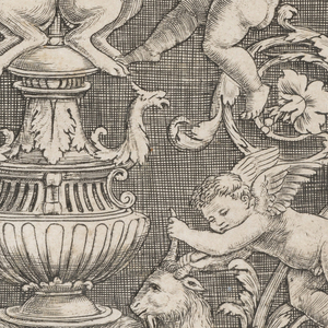 Print, Grotesque with Putti and Manticore, ca. 1532