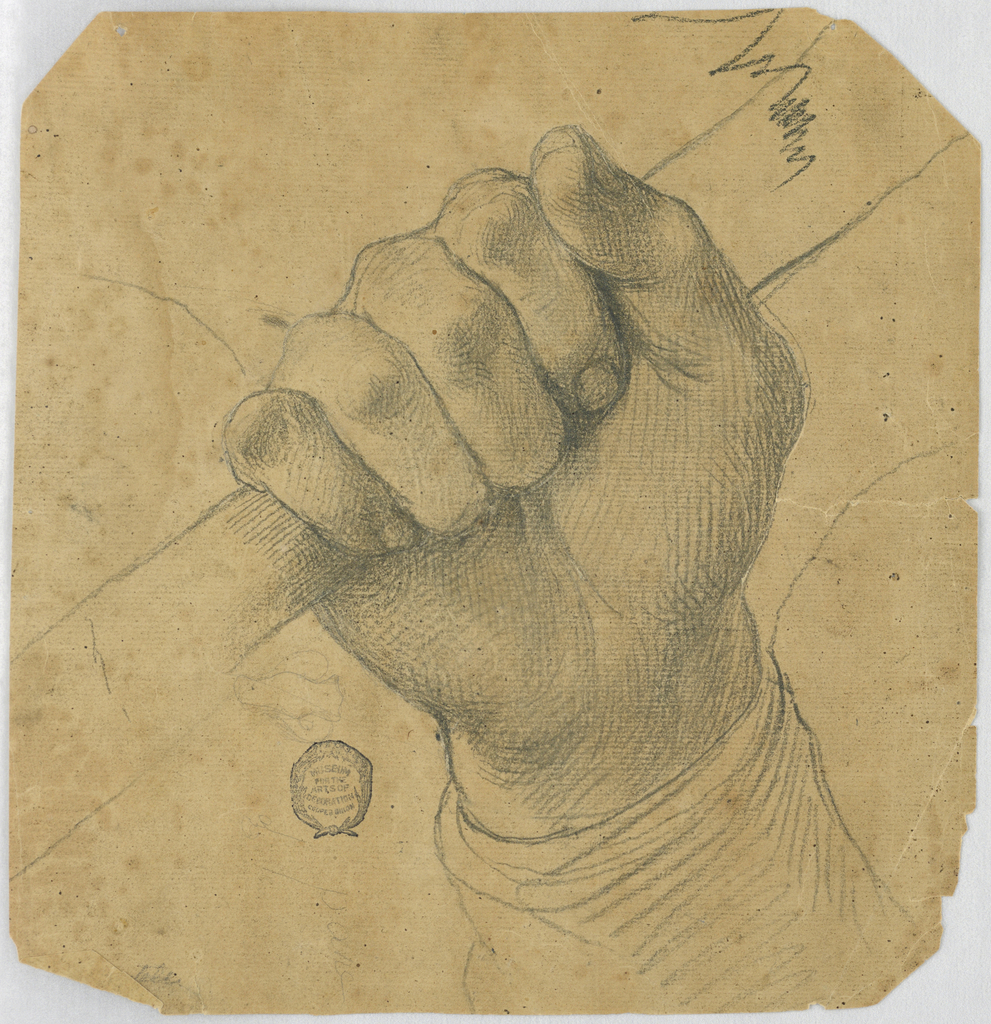 Drawing, Study: A man's hand holding a stick