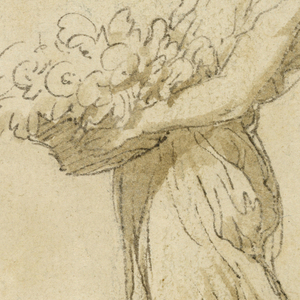 Drawing, Woman Holding Basket of Flowers, 16th–19th century