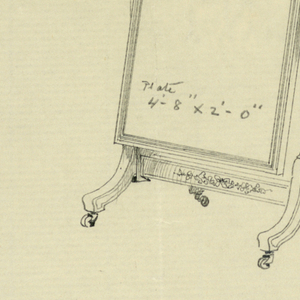 Drawing, Design for Mirror & Piano Bench