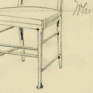 Drawing, Design for White Painted Chair