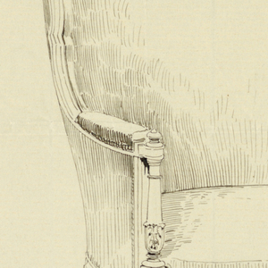 Drawing, Design for Stuffed Chair, Rocker, and Arm Chair (easy chair)