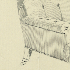 Drawing, Design for Stuffed Chair, Rocker, and Arm Chair (easy chair)