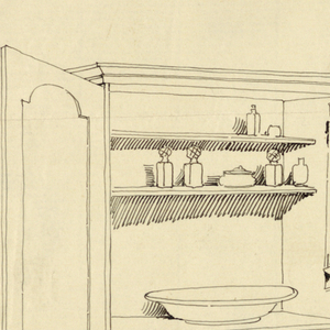Drawing, Designs for Wardrobes, Washstands, & Somno (Night Tables)