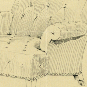 Drawing, Design for Stuffed Chair, Rocker, and Arm Chair (easy chair)