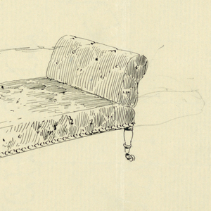 Drawing, Design for Stuffed Couch & Lounge (Divan)