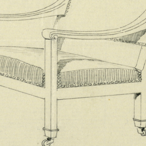 Drawing, Design for Stuffed Chair, Rocker, and Arm Chair (easy chair)